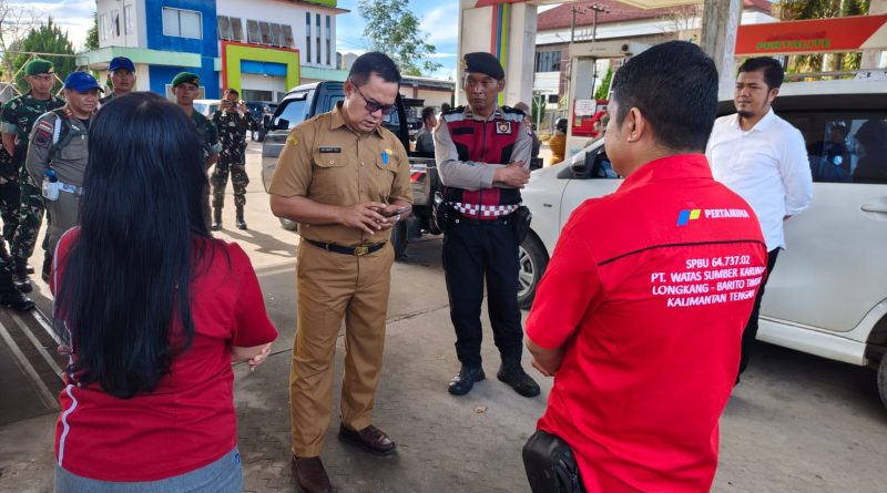 Cek SPBU Longkang, Pemkab Bartim Pastikan Distribusi BBM di SPBU Longkang Tetap Terkendali