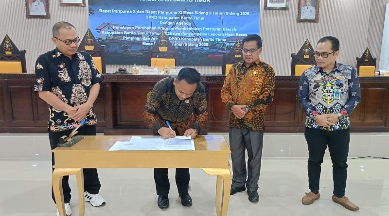 DPRD Barito Timur Tetapkan Revisi Propemperda 2026, Fokus pada Sektor Keuangan dan Sosial