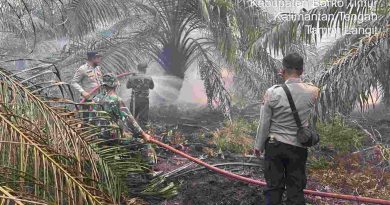 Kapolsek Dusun Timur Turun Langsung, TNI-Polri dan Warga Padamkan Kebakaran Lahan Seluas Dua Hektare